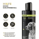 Shampoo-Flasche "PETDOG HEALTH 2114" für Hunde, mit Symbolen für Feuchtigkeitspflege, Juckreizlinderung, pH-neutral und Schuppenbekämpfung.