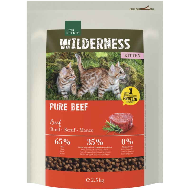 REAL NATURE WILDERNESS Droogvoer Kat Kitten Pure Beef 2,5 kg