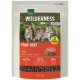 Zak Real Nature Wilderness kitten droogvoer 'Pure Beef' met afbeelding van twee kittens, foto van rauw rundvlees en labels 65% / 35% / 0%.