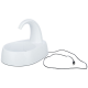 Weicher Haustier-Wasserbrunnen mit einem gebogenen Auslauf und einem USB-Stromkabel, entworfen für eine einfache Hydration von Haustieren.