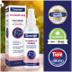 Canosept Pfotenpflege-Spray und Verpackung für Hunde, beschriftet mit 'Pfotenpflege für Hunde' und canosept.de, mit Qualitätssiegeln.