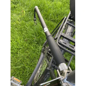 Freihandleine Fahrrad für Hunde + 1 elastische Leine & 1 Trainingsbuch, extra dicke 6mm-Leine | Abstandhalter Fahrradhalter aus hochwertige Karbonfasern mit Stoßdämpfern