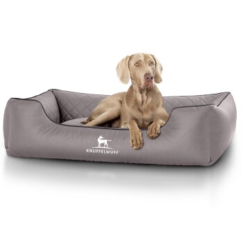 Hundebett Milan aus laser-gestepptem Kunstleder grau XXXL
