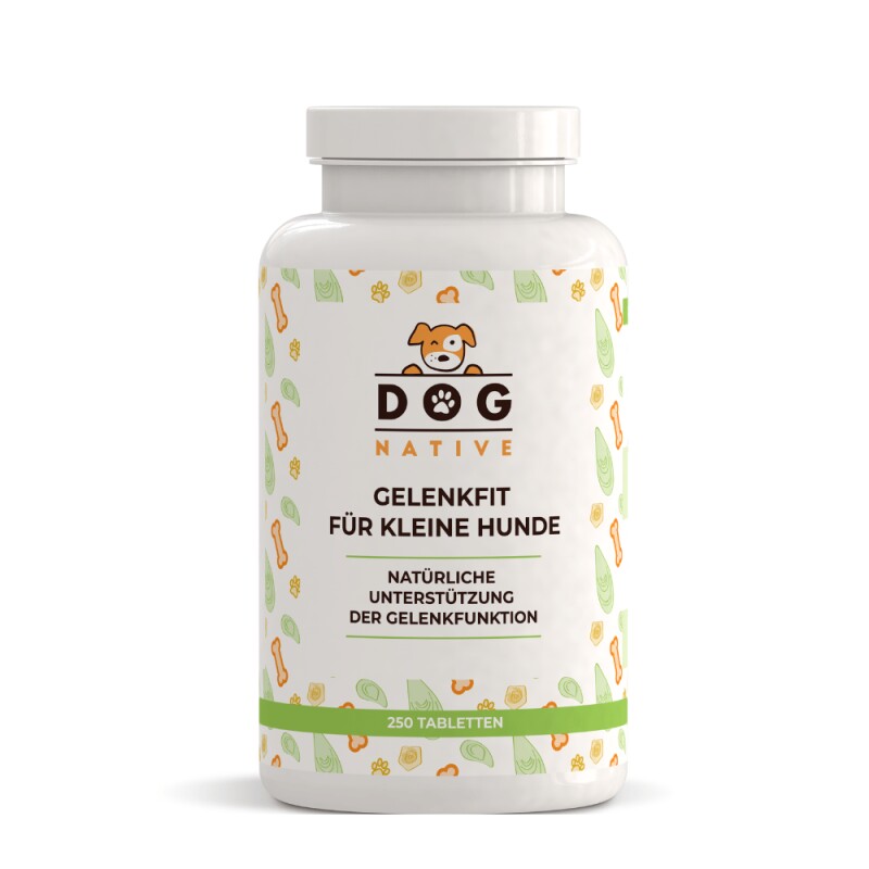 Dog-Native GelenkFit Tabletten für kleine Hunde, natürliches Gelenk Fit mit Grünlippmuschel, MSM, Kollagen & Chondroitin für Gelenke & Knochen, 250...