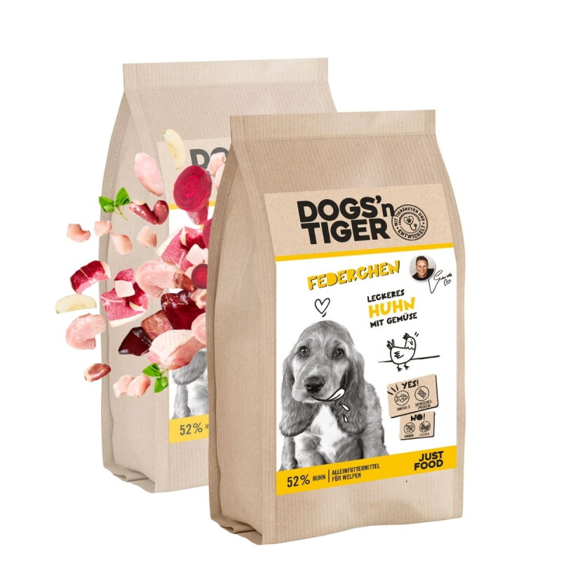 Dogs'n Tiger Junior Federchen Huhn & Gemüse 2x2 kg