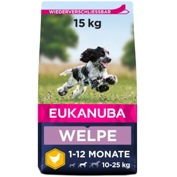 EUKANUBA Trockenfutter Hund Medium Breed Puppy, Huhn 15 kg