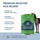 Dose Premium-Hundefutter mit "Atlantischem Lachs & Irischem Huhn" mit aufgeführten Gesundheitsvorteilen, einschließlich Unterstützung für die Darmgesundheit und ein glänzendes Fell.