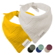 Zwei Tierbandanas, eine gelbe und eine weiße, angezeigt mit einem Etikett, das "pluper" liest. Sechs zusätzliche Farboptionen sind unten gezeigt.