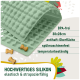 Gelbe Silikonform für Haustierleckerlis mit Knochenformen, Maße 38x28cm, BPA-frei, spülmaschinenfest und temperaturbeständig.