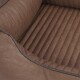 Braunes Haustierbett mit strukturiertem, geripptem Innenraum und glatten Kanten, entworfen für Komfort und Stil.