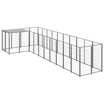 Hundezwinger Stahl schwarz 2,2 m, 5,5 m, 1,1 m
