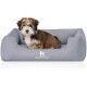Orthopädisches Wasserabweisendes Hundebett Malou aus Velours mit Handwebcharakter hellblau M-L