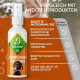 Baviette Hundezahnspray ('Zahnreiniger für Hunde') mit deutschem Vergleichspanel: probiotische Inhaltsstoffe, tierärztlich empfohlen, entfernt schlechten Atem, vegan