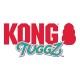 Logo KONG TUGGZ — wyraźny czerwony napis „KONG” z czerwonym zarysem zabawki KONG oraz turkusowo-pomarańczowym napisem „TUGGZ”