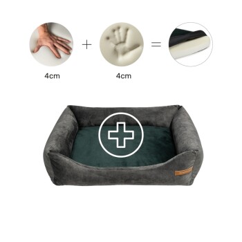 Otto Orthopädisches Hundebett Graphit S-XL dunkelgrün XL