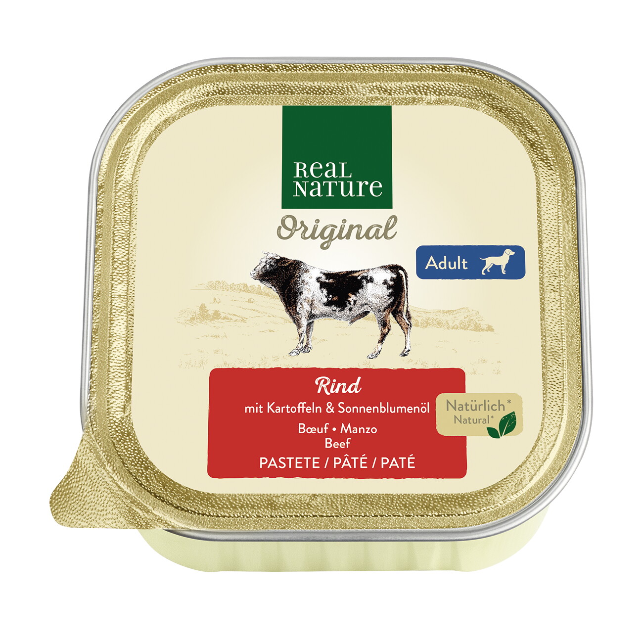 REAL NATURE Nassfutter Hund, Adult, Rind und Kartoffel 17x100 g