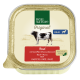 Dose Real Nature Original-Hundefutter, mit Rindfleisch, Kartoffeln und Sonnenblumenöl, für erwachsene Hunde gekennzeichnet, mit einer Kuhillustration.