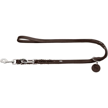 Verstellbare Führleine Solid Education dunkelbraun 1,8 cm, 2,5 m