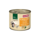Dosen-Haustierfutter mit der Aufschrift "Real Nature Original", das Truthahn und Huhn mit Walnussöl enthält, geeignet für erwachsene Katzen.
