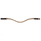Ein stilvoller schwarzer Lederhundehalsband, verziert mit funkelnden Strasssteinen, mit einem wellenförmigen Design.