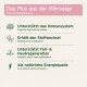 Infografik: 'Das Plus aus der Mikroalge' — unterstützt das Immunsystem; erhält den Stoffwechsel; fördert Haut- und Fellregeneration; natürliche Energiequelle.