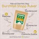 Paket mit natürlichem Durchfall-Stopp-Pulver auf Deutsch, mit Zutaten wie Eiche, Probiotika, Bananenpulver und ohne chemische Zusätze.