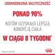 Tekst na białym tle brzmi "UDOWODNIONA SKUTECZNOŚĆ" oraz "PONAD 90% KOTÓW UZYSKAŁO LEPSZĄ KONDYCJĘ CIAŁA" z logo Royal Canin.