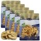 Fünf Beutel Lyra Pet Nature Power getrocknete Apfelringe für Haustiere, je 1 kg, mit Bildern von Katze, Hund und Pferd.