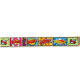 Comic-Stil Haustierhalsband mit bunten Feldern mit Wörtern wie „ZAP!“, „BOOM!“, „WOW!“, „POW!“, „SMASH!“ und „OOOPS!“