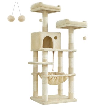 Kratzbaum 143cm hellgrau beige