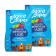 Zwei Säcke Edgard Cooper Hundefutter, "Delikater Norwegischer Lachs," mit bunten Früchten, Gemüse und einem getreidefreien Lachsrezept.