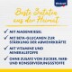 Vitakraft-Hundefutteranzeige, die Vorteile zeigt: Magensteine, Beta-Glucane für die Immunität, Vitamine, Mineralien, kein Zucker oder Konservierungsstoffe.
