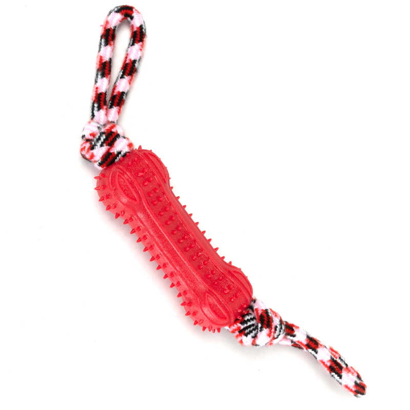 nobleza Hundespielzeug – Zerrseil mit Knochen, robust & zahnfreundlich, in 3 Farben rot