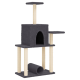 Grauer Katzenbaum mit mehreren Ebenen, einem gemütlichen Versteck und einem Tunnel zum Spielen. Ideal zum Klettern und Ausruhen.