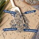 Eine Holzschaufel mit Sonnenblumenkernen auf Jute, beschriftet mit ihren Vorteilen: "nährstoffreich," "fetthaltig," "kraftspendend," "naturbelassen."