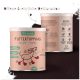 Veganer Haustier-Ergänzungsbehälter "Futtertopping Knochen & Gelenke" mit einer Hundillustration, Nährwertangaben und Zutaten.