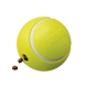 Ein leuchtend gelbes KONG-Hundespielzeug in Form eines Tennisballs, aus dem kleine Leckereien aus einem Loch an der Seite herausfallen.