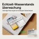 Smartphone, das eine Warnung vor niedrigem Wasserstand für einen Haustier-Wasserbrunnen anzeigt, mit dem Text "Niedriger Wasserstand" und "Echtzeit-Wasserstandsüberwachung."