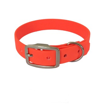 52-62cm HU Biothane Halsband orange 24 cm, 33 cm