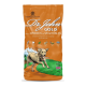 Orange Tüte Dr. John Gold Hundefutter, mit einer laufenden Hundillustration, beschriftet mit "Reich an Huhn mit Gemüse", 15kg.