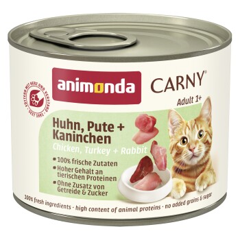 Comparer les prix de animonda Carny nourriture humide pour chat adulte Poulet, dinde et lapin 12x200 g