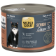 Select Gold Senior Classic Fit weiche Mousse Katzenfutterdose mit schwarz-weißem Kater, Huhn mit Lachs, getreidefrei, ohne Zuckerzusatz oder Soja.
