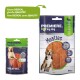 Two pet food packages: left, "Premiere Snack It" (3% meat, Rabbit); right, "Premiere I love my dog" (95% meat, Rabbit).