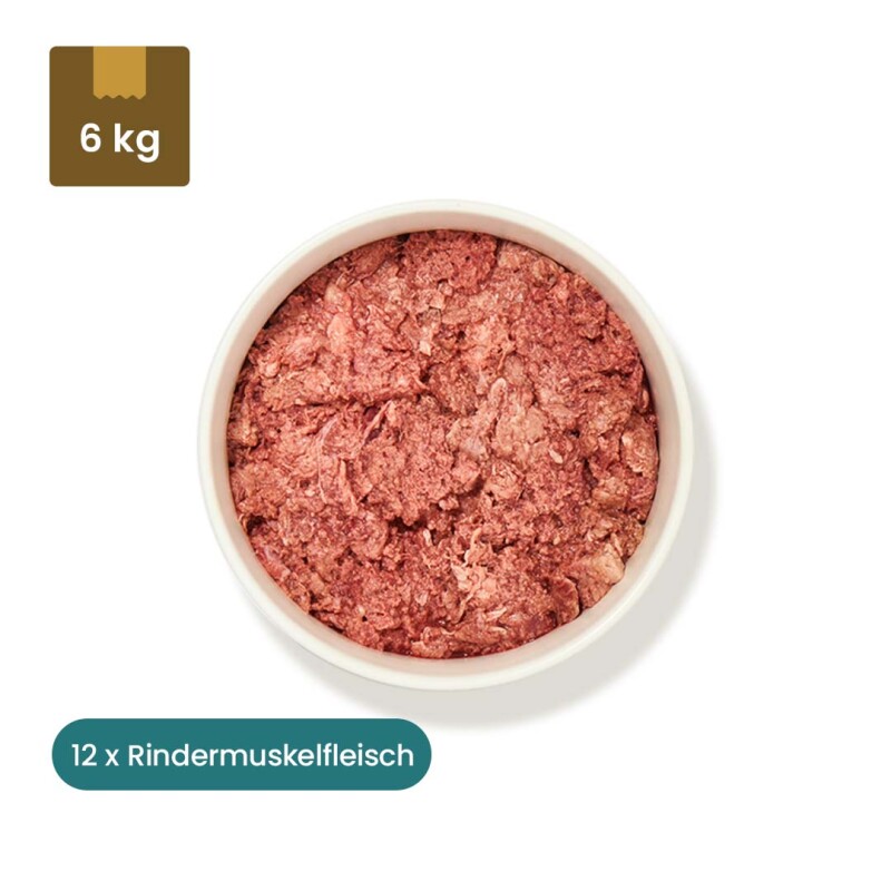 haustierkost.de Rindermuskelfleisch Extra Frostfutter 12 x 500 g