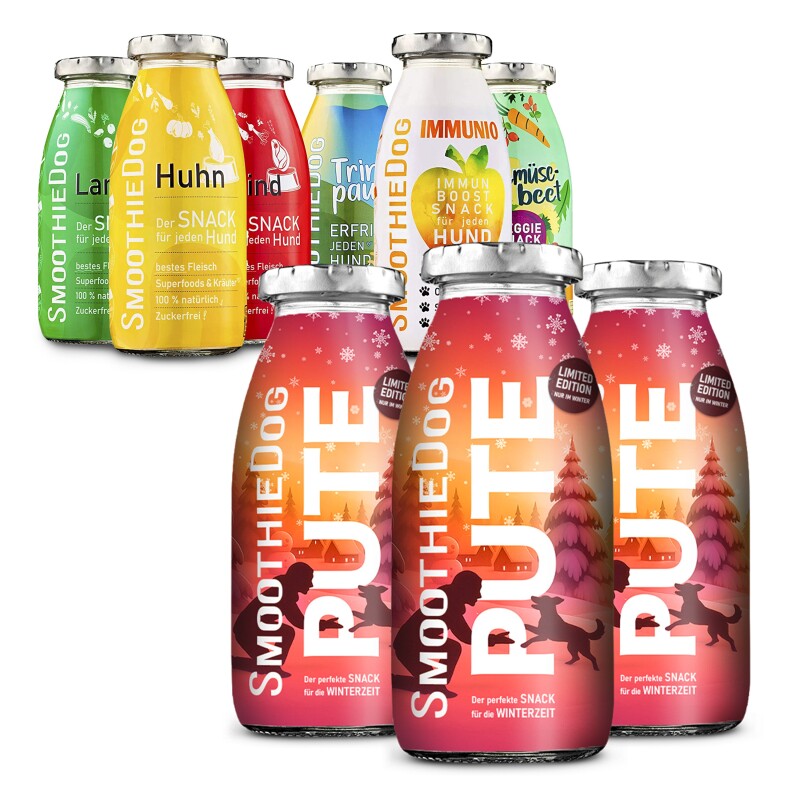 SmoothieDog Mix Paket 6x 250ml + Winter Pute 3x 250 ml
