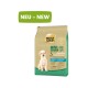 Sac de nourriture pour chiens Select Gold Mini Senior, 5-10 kg, pour les chiens de 8 ans et plus, avec un chien blanc sur le devant et l'étiquette "NEU - NOUVEAU".