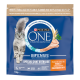 Sac Purina ONE Bifensis (1,5 kg) avec chat gris à poil long, image de poulet, «Spécial Chat Stérilisé» et branding.