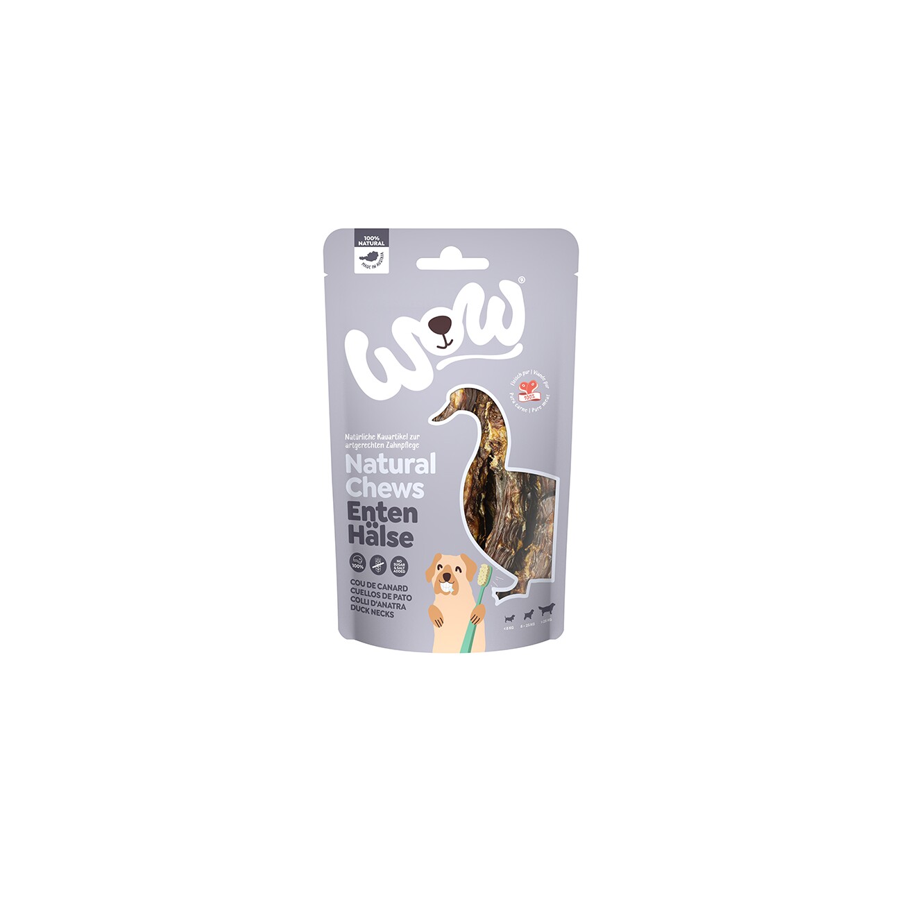 WOW Natural Chew Entenhälse 250 g