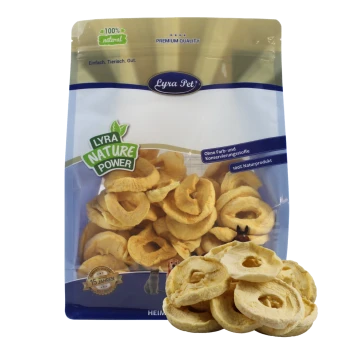 Lyra Pet Nature Power getrocknete Apfelringe für Haustiere, 100 % natürlich, ohne Farbstoffe oder Konservierungsmittel, Premiumqualität.