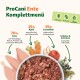 ProCani Ente Komplettmenü: 70% Ente, 15% Apfel, 15% Kartoffel, mit Kräutern & Extrakten. Glutenfrei, zuckerfrei, ohne Zusatzstoffe.